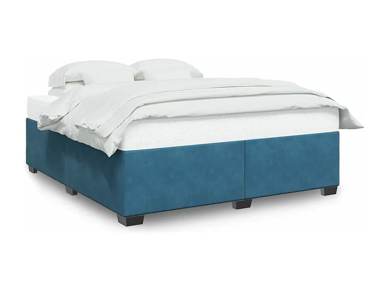 Lit adulte bleu 180x200 cm velours FR71840