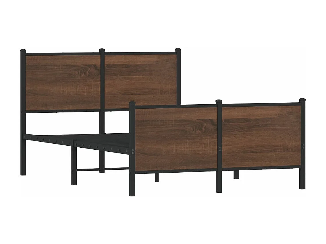 Lit adulte métal avec tête de lit et pied de lit 120x200 cm FR440054