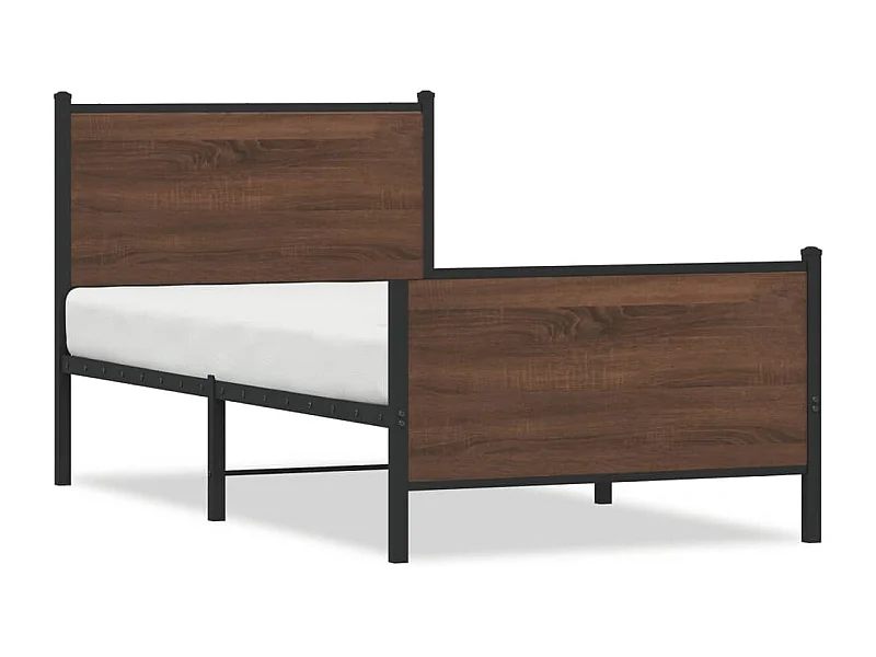 Lit adulte métal avec tête de lit et pied de lit 100x200 cm FR667256