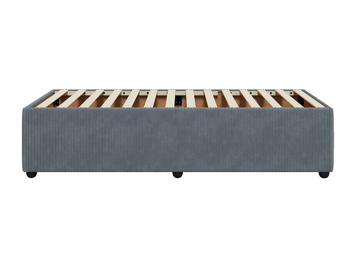 Lit adulte Gris foncé 80x200 cm Velours FR59221