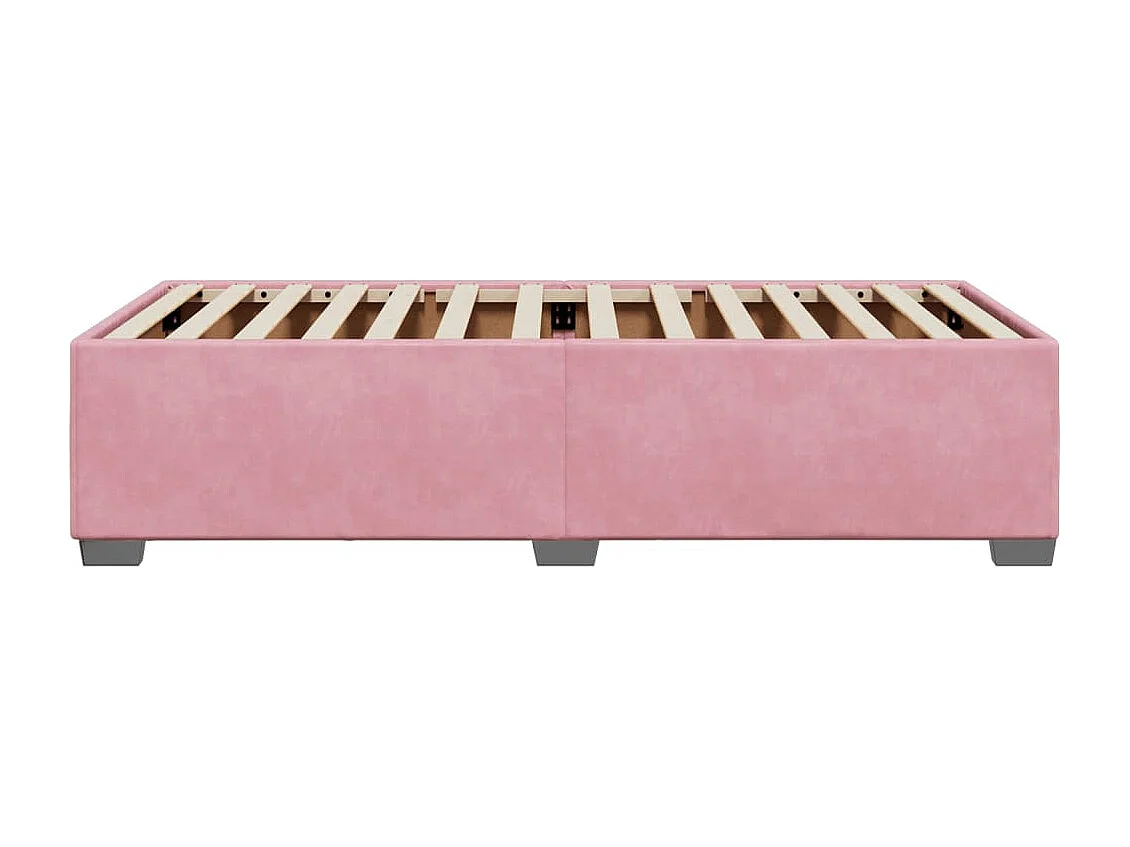 Lit adulte Rose 90x200 cm Velours FR90757