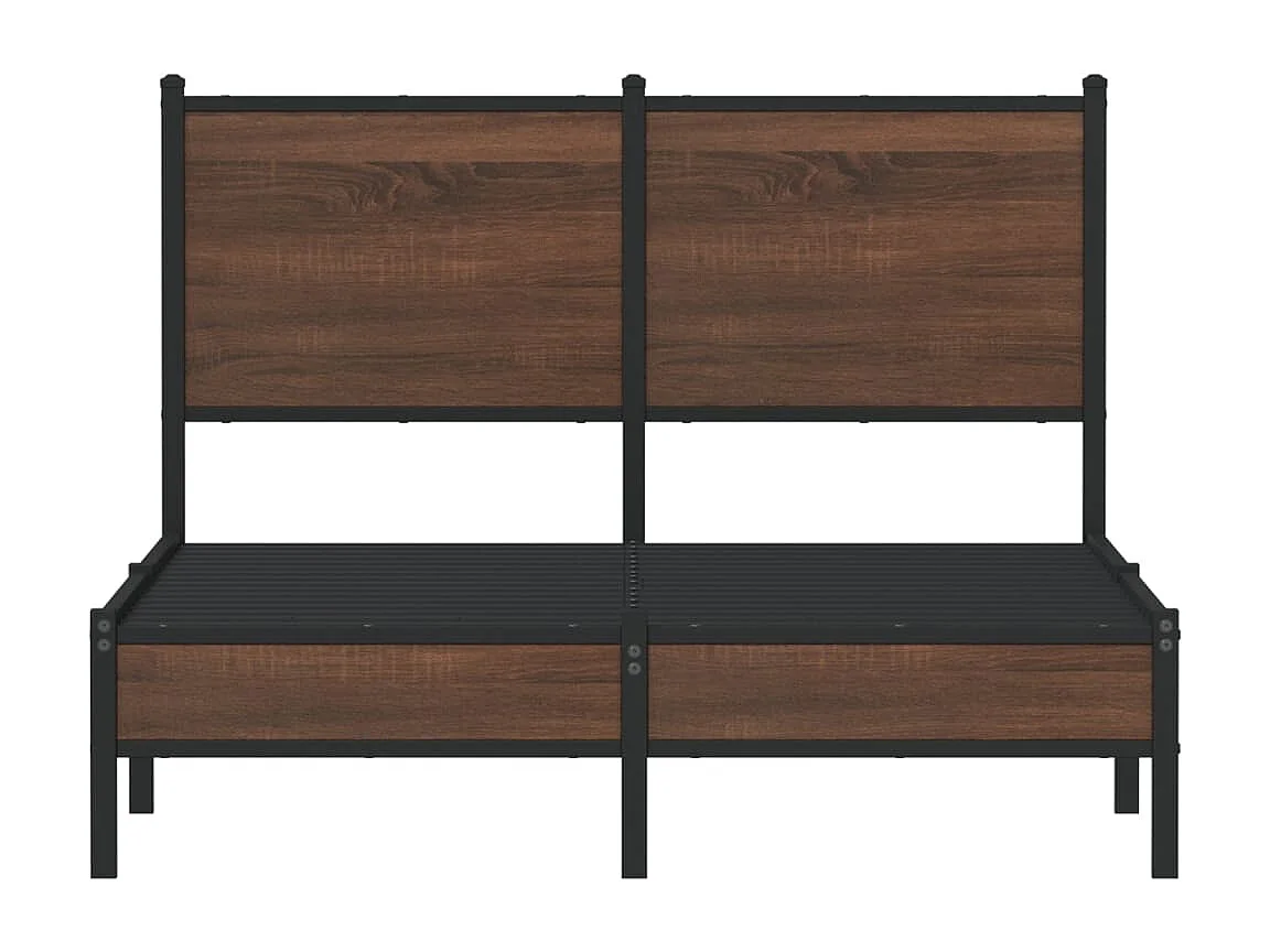 Cama para adulto - con cabecero metal marrón roble 120x200 cm ES569208