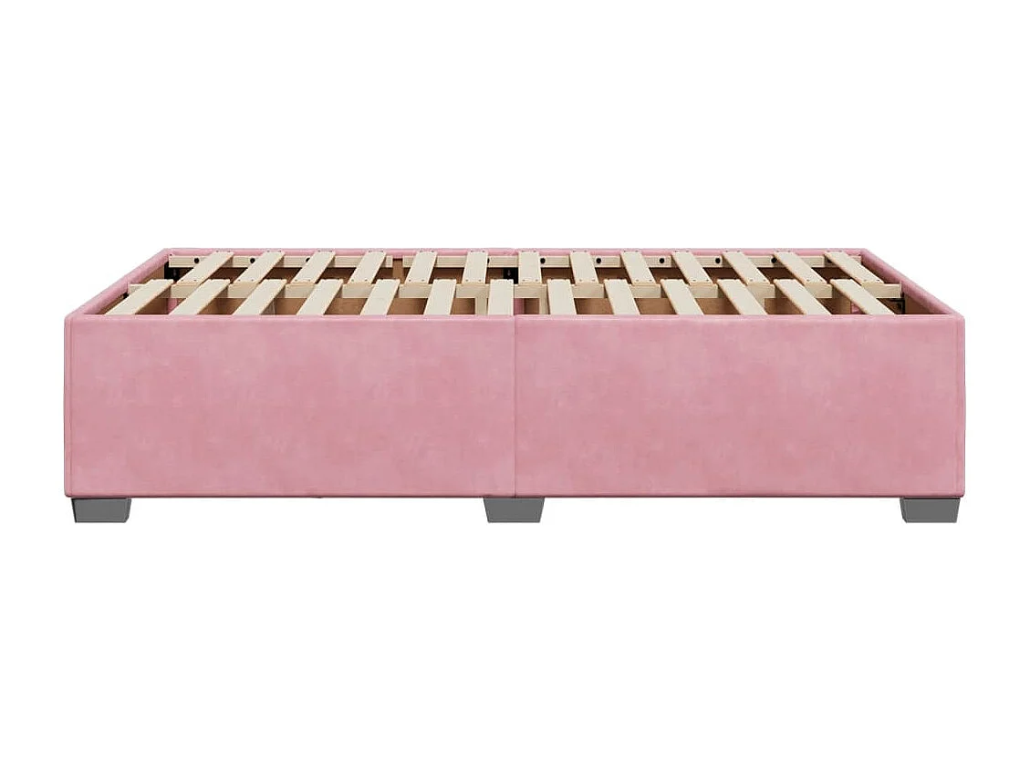 Lit adulte rose 120x190 cm velours FR97520