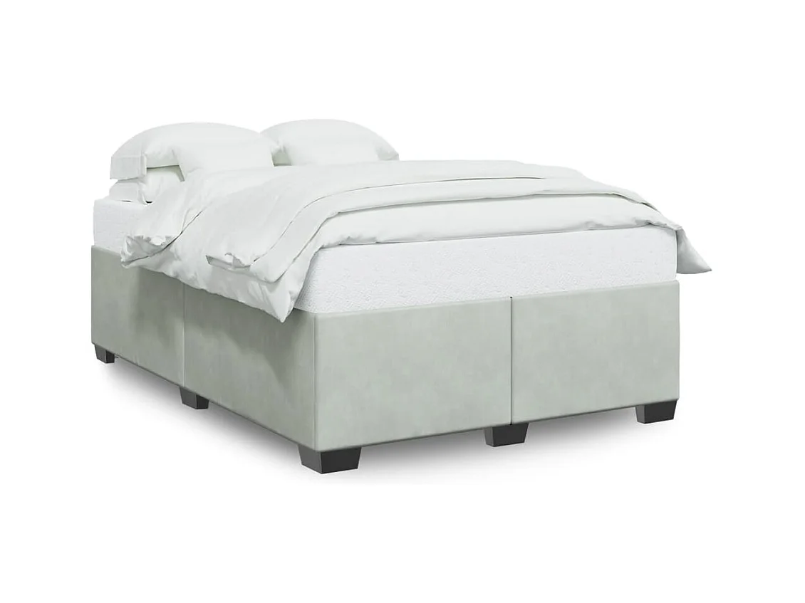 Lit adulte Gris clair 140x190 cm Velours FR90745