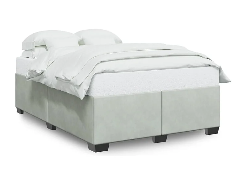 Cama - 140x190 cm veludo cinzento-claro PT180882