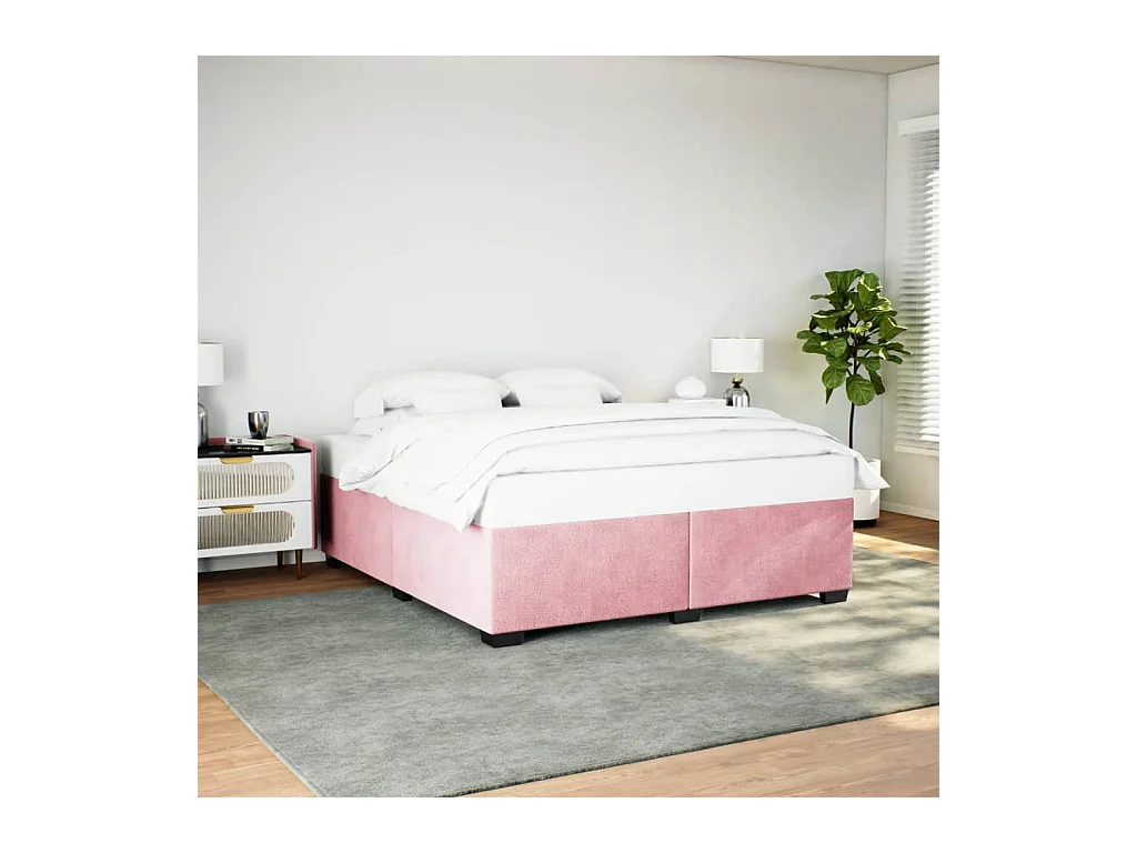 Bedframe fluweel roze 200x200 cm BE492303
