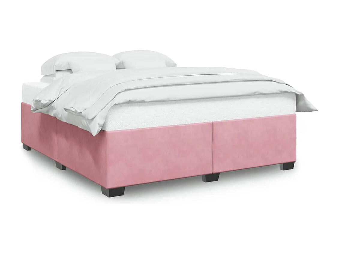 Bedframe fluweel roze 200x200 cm BE492303