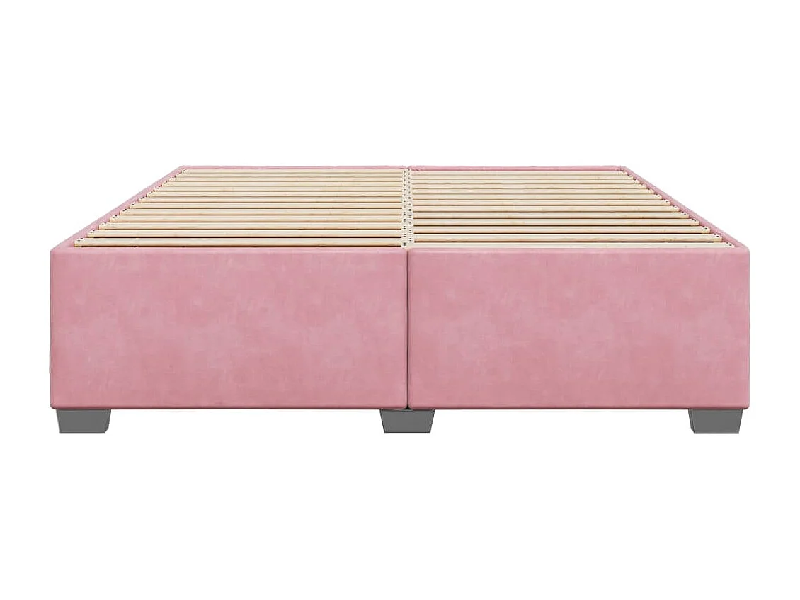 Bedframe fluweel roze 200x200 cm BE492303
