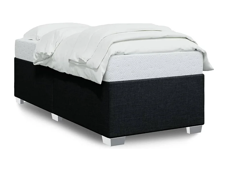 Lit adulte Noir 90x200 cm Tissu FR66410