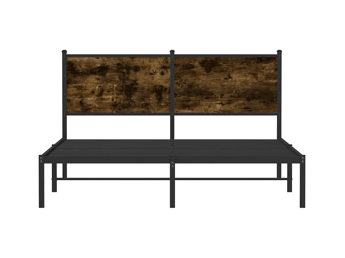 Cama para adulto - sin colchón metal roble ahumado 140x190 cm ES158529