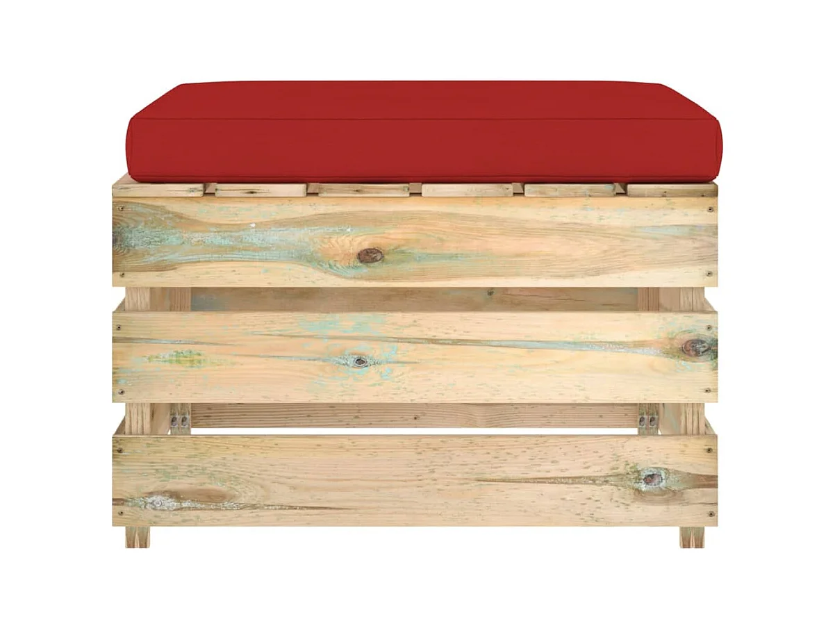 Otomano seccional com almofadão madeira impregnada verde PT911507