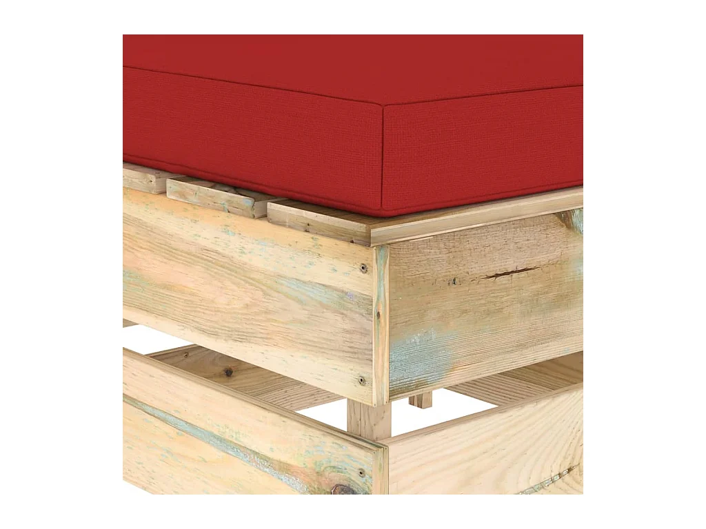 Otomano seccional com almofadão madeira impregnada verde PT911507