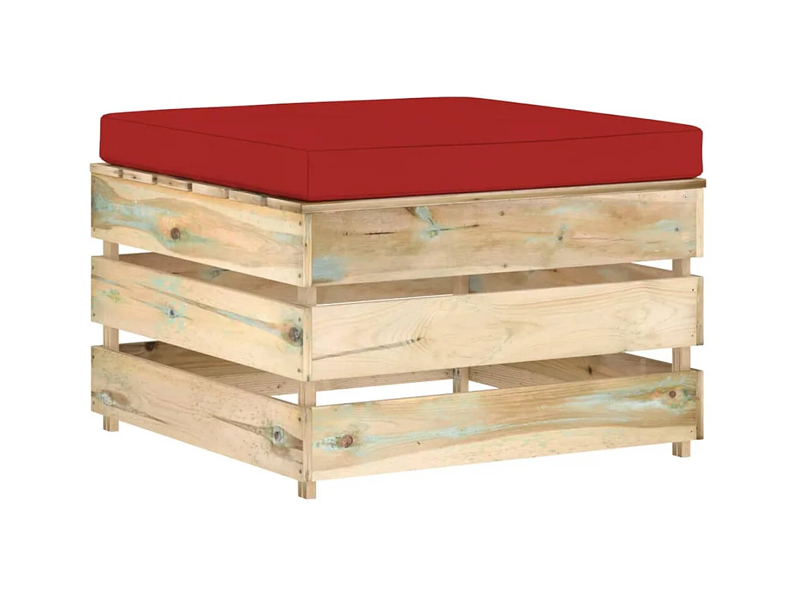 Otomano seccional com almofadão madeira impregnada verde PT911507