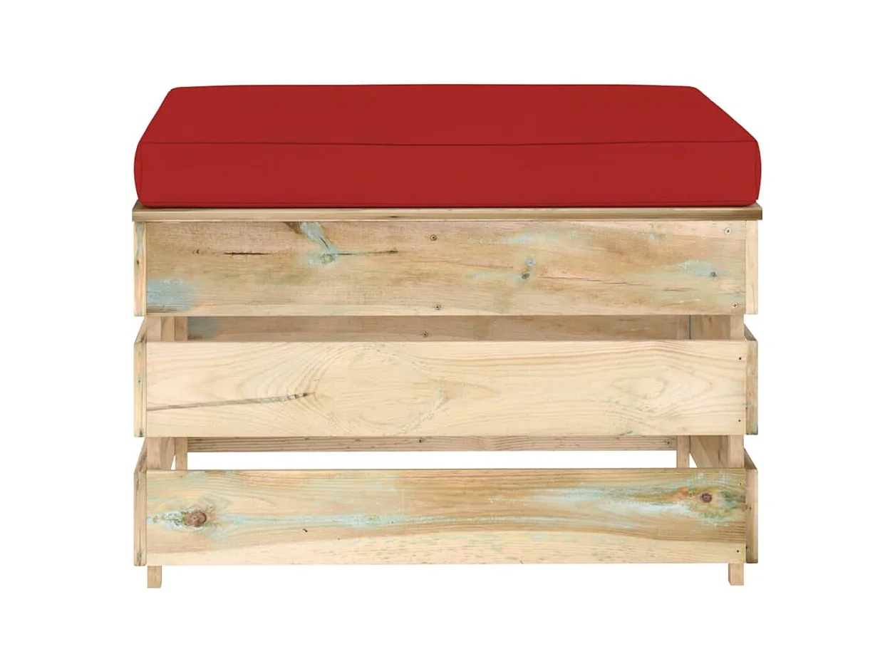 Otomano seccional com almofadão madeira impregnada verde PT911507