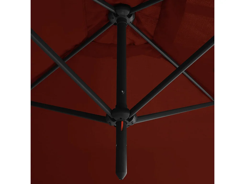 Parasol double avec mât en acier Terre cuite 600x300 cm FR50976