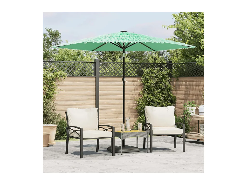 Parasol de jardin avec mât en acier vert 268x268x226 cm FR68136