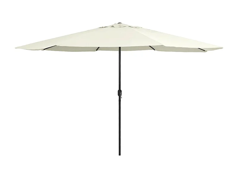 Guarda-sol de jardim com poste de metal 390 cm branco areia PT269956