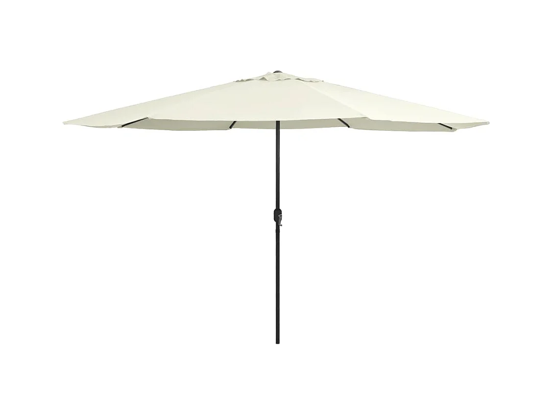 Parasol d'extérieur avec mât en métal 390 cm blanc sable FR61797