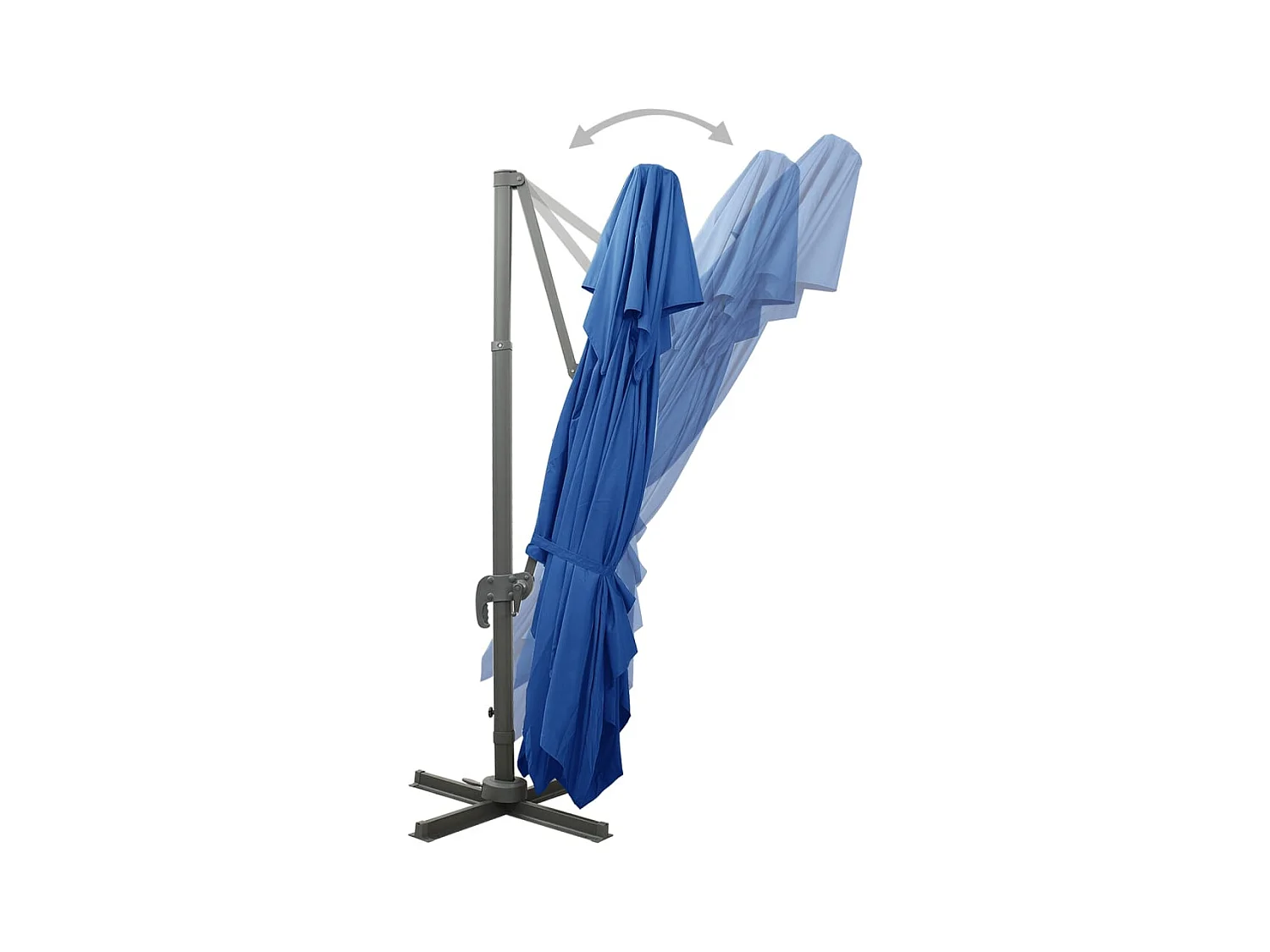 Parasol cantilever avec double toit bleu azuré 400x300 cm FR605984