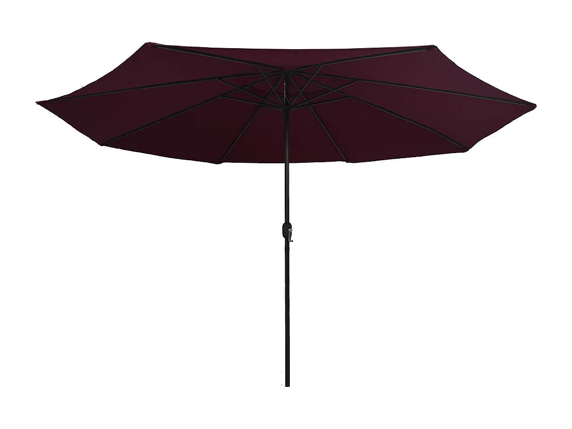 Parasol d'extérieur avec mât en métal 390 cm rouge bordeaux FR576575