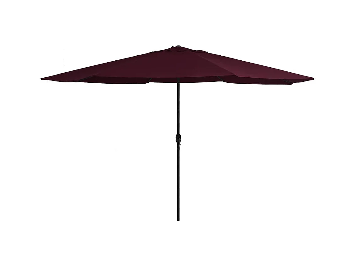 Parasol d'extérieur avec mât en métal 390 cm rouge bordeaux FR576575