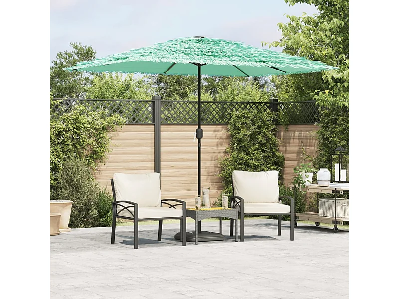 Sombrilla de jardín con poste de acero verde 300x200x250 cm ES486382