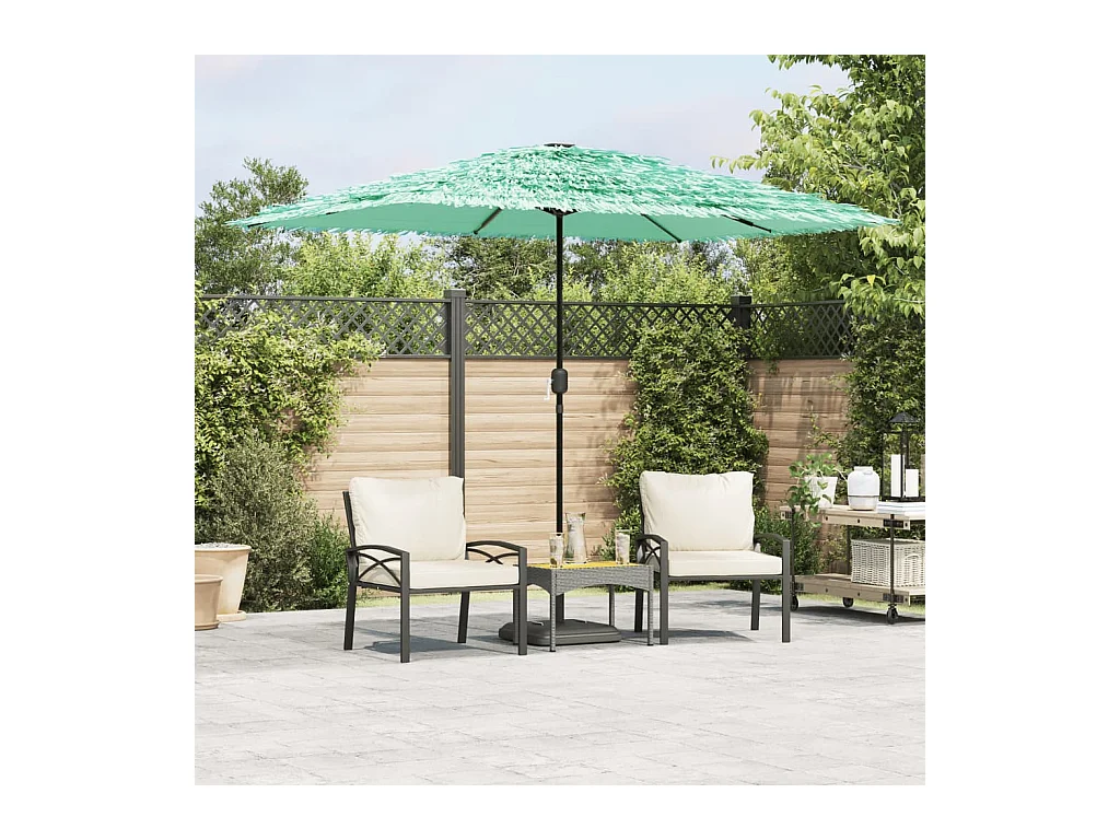 Parasol de jardin avec mât en acier vert 300x200x250 cm FR11582