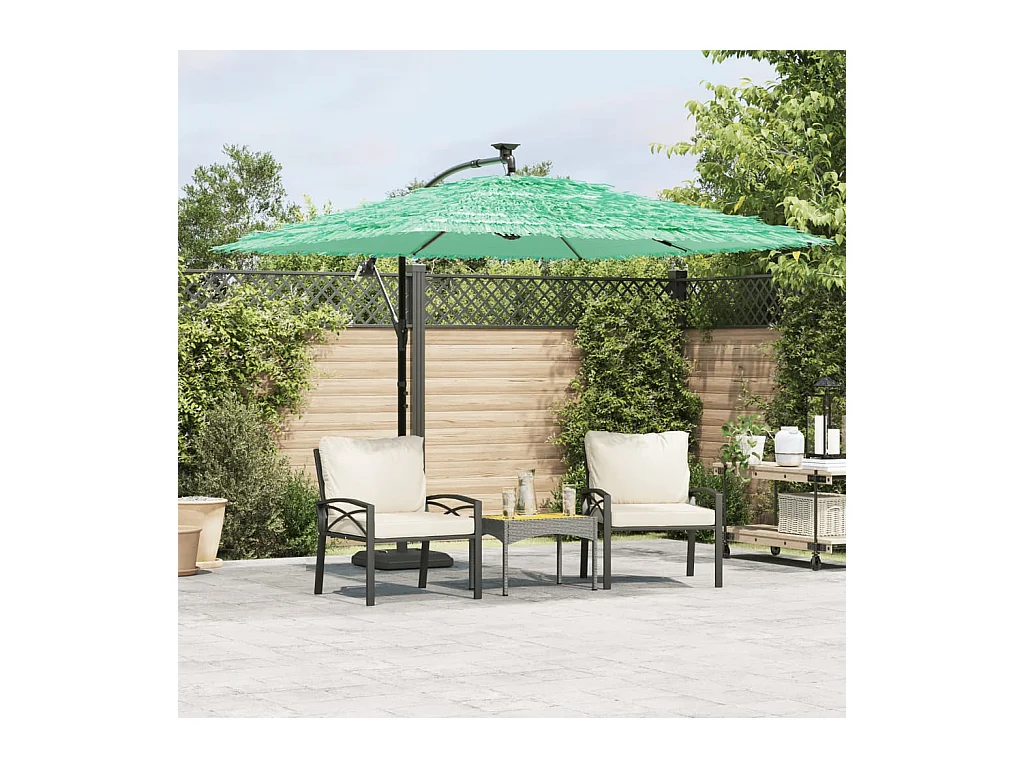 Parasol de jardin avec mât en acier vert 269x269x235 cm FR11120