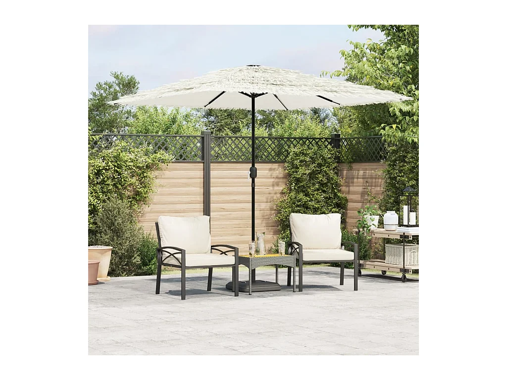 Parasol de jardin avec mât en acier blanc 248x248x248 cm FR27033