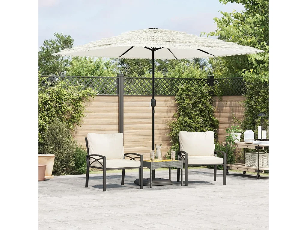 Parasol de jardin avec mât en acier blanc 248x248x248 cm FR27033