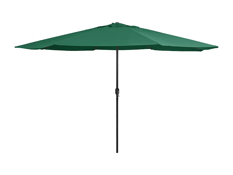 Parasol d'extérieur avec mât en métal 390 cm vert FR89138