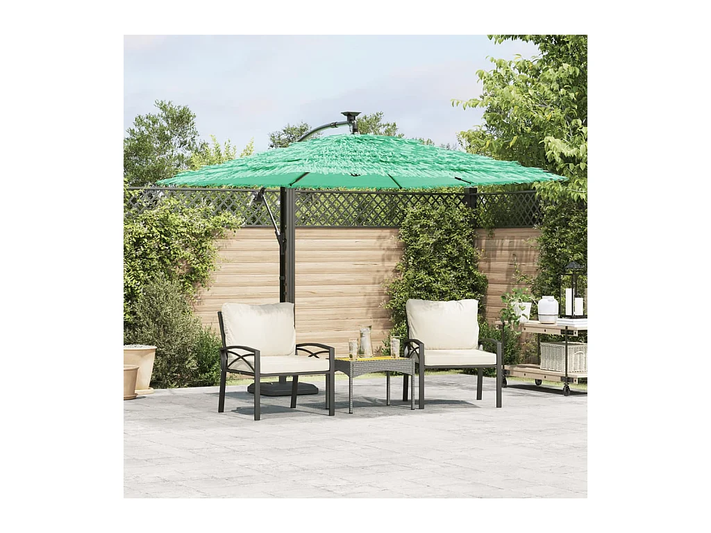 Parasol de jardin avec mât en acier vert 246x246x230 cm FR67106