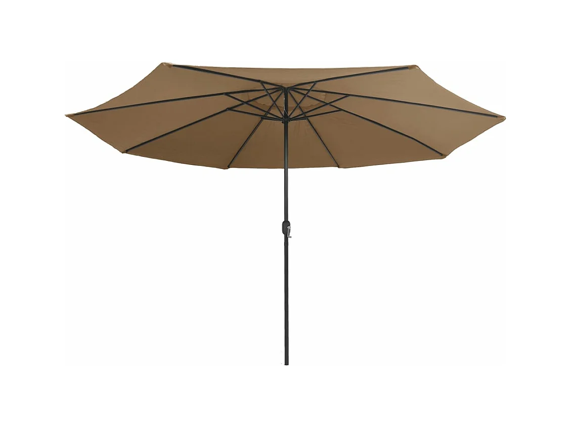 Parasol d'extérieur avec mât en métal 390 cm taupe FR66376