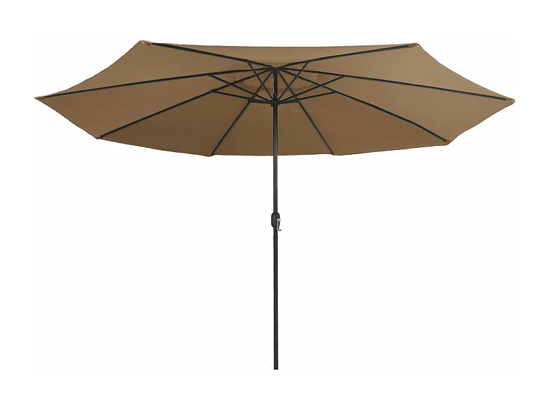 Parasol d'extérieur avec mât en métal 390 cm taupe FR66376