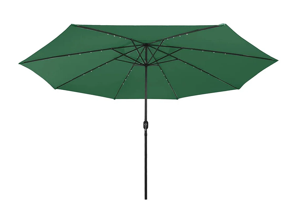 Parasol d'extérieur avec LED et mât en métal 400 cm Vert FR37363