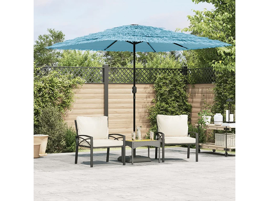 Parasol de jardin avec mât en acier bleu 248x248x248 cm FR87165