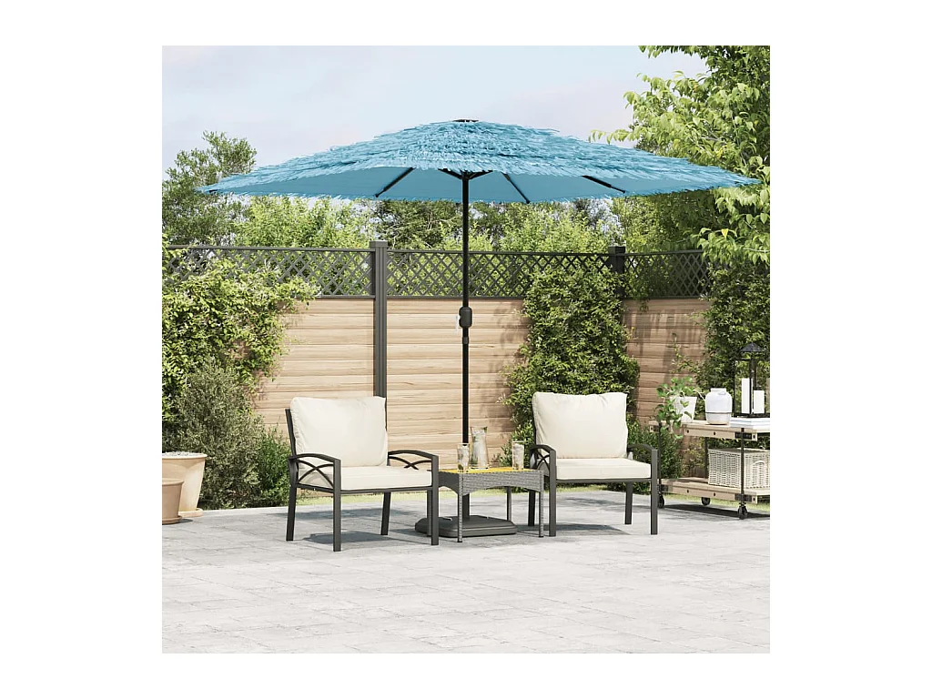Parasol de jardin avec mât en acier bleu 248x248x248 cm FR87165