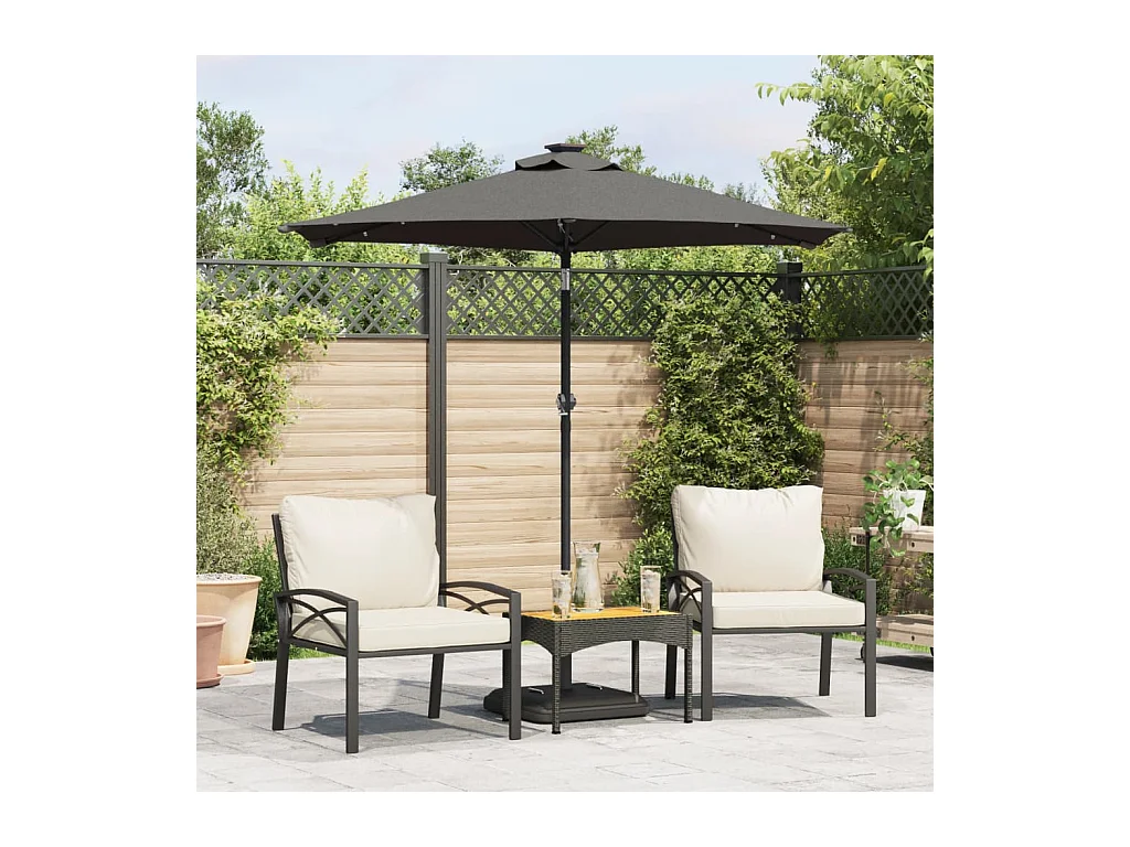 Parasol de jardin avec mât en acier anthracite 225x225x212 cm FR84686