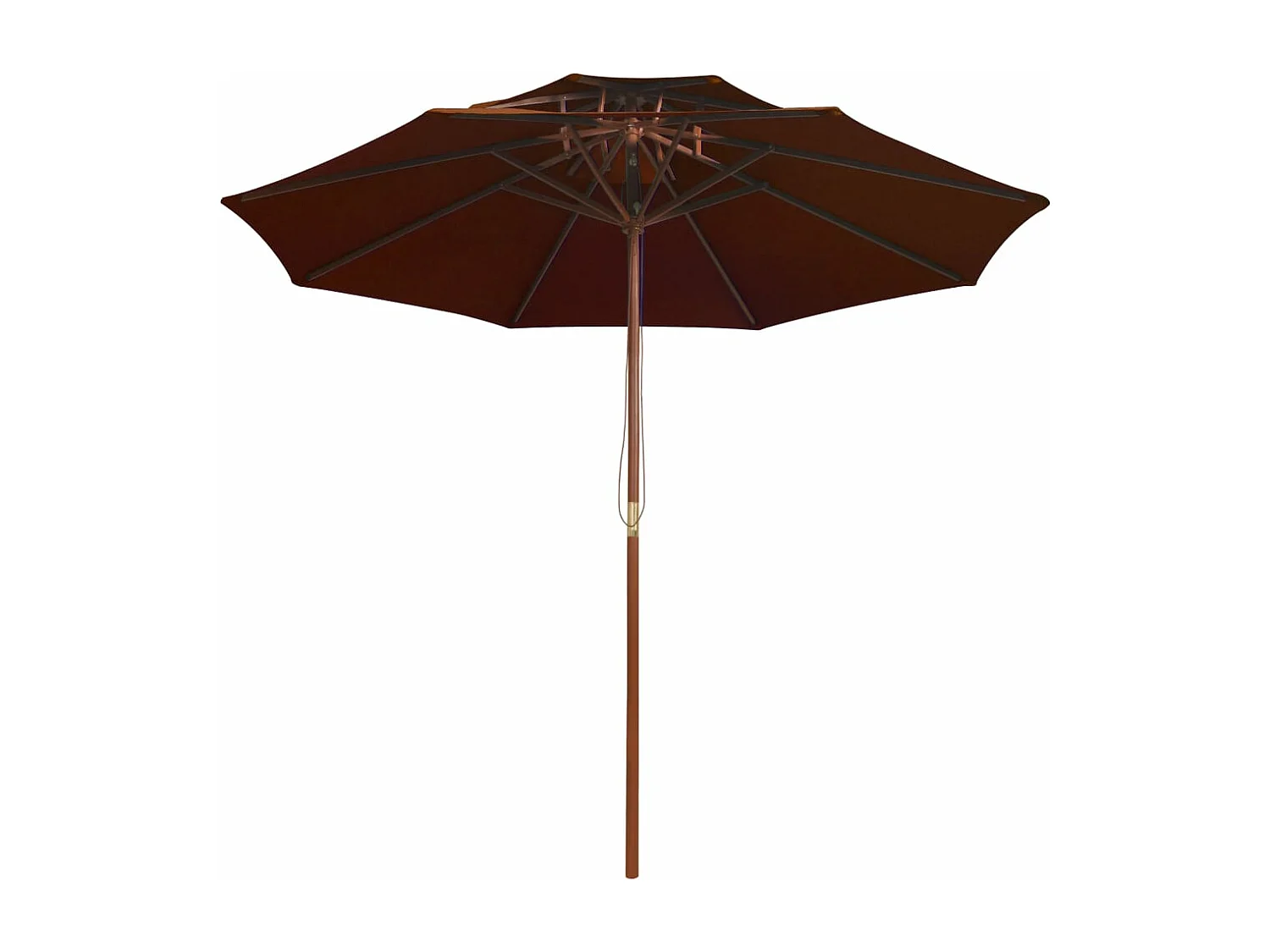 Parasol double avec mât en bois Terre cuite 270 cm FR29839