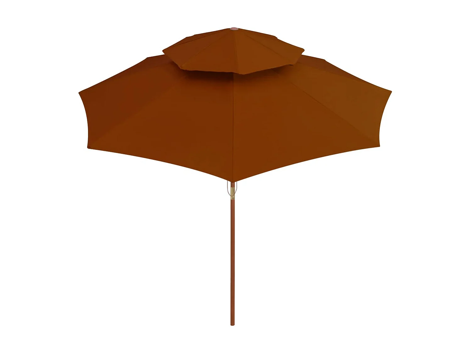 Parasol double avec mât en bois Terre cuite 270 cm FR29839