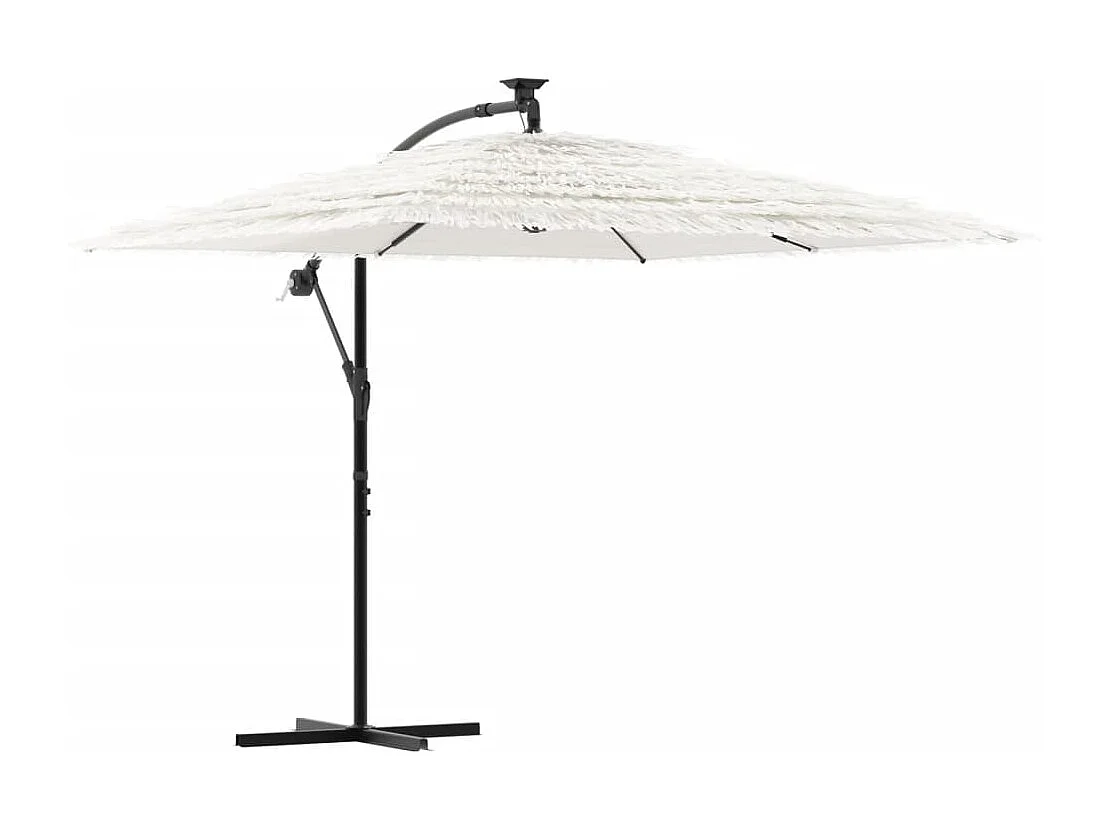 Parasol de jardin avec mât en acier blanc 246x246x230 cm FR36392