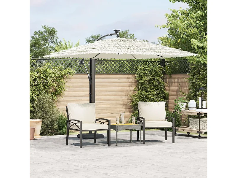 Parasol met stalen paal 246x246x230 cm wit BE427215