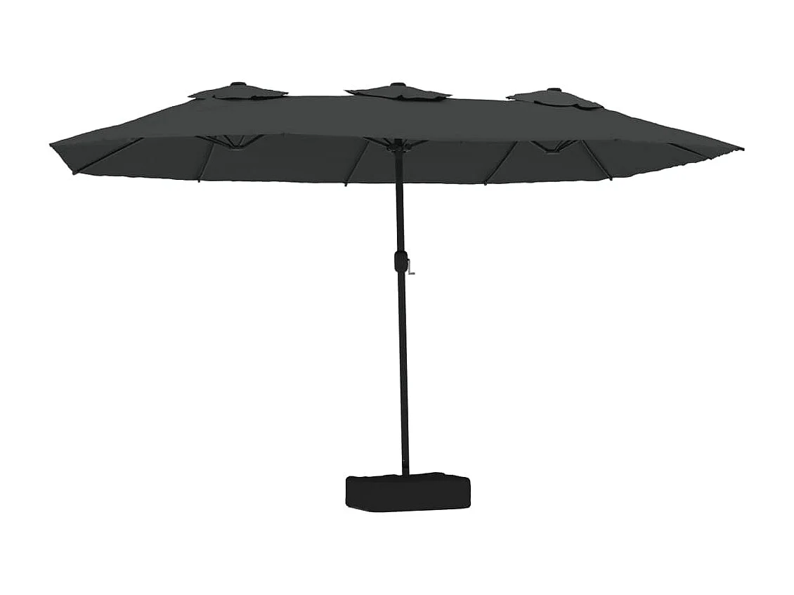 Parasol dubbel met LED 449x245 cm antracietkleurig BE204039