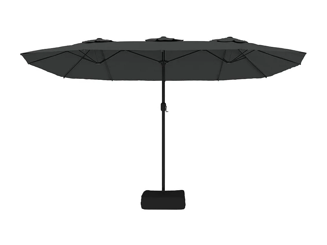Parasol à double tête avec LED anthracite 449x245 cm FR687603