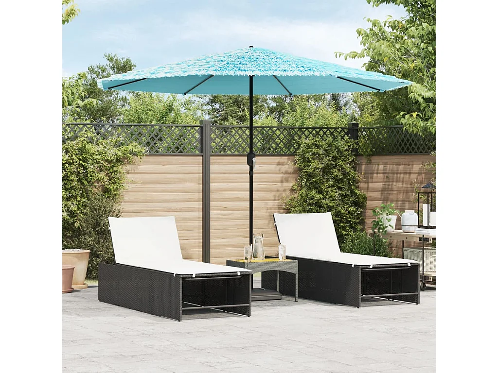 Parasol de jardin avec mât en acier bleu 324x324x247 cm FR68650