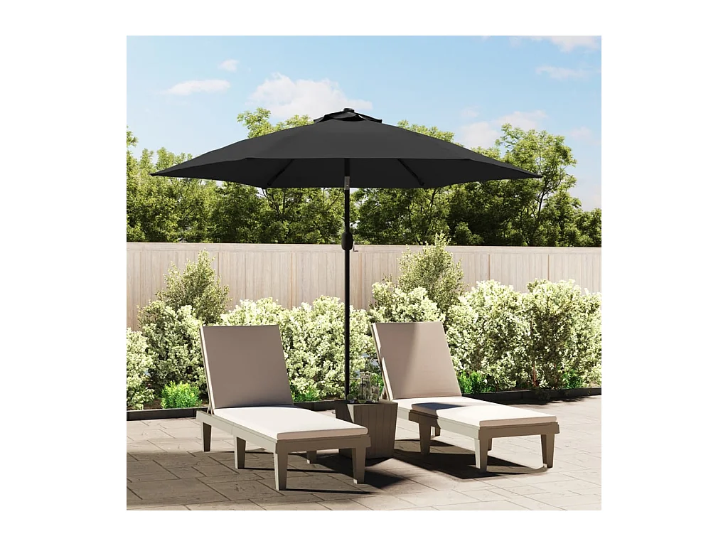 Parasol d'extérieur avec poteau en métal 300 cm Anthracite FR88226