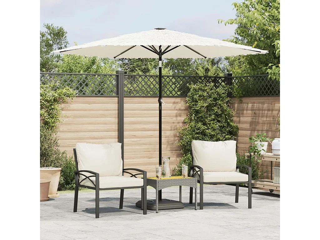 Parasol de jardin avec mât en acier blanc 268x268x226 cm FR84199