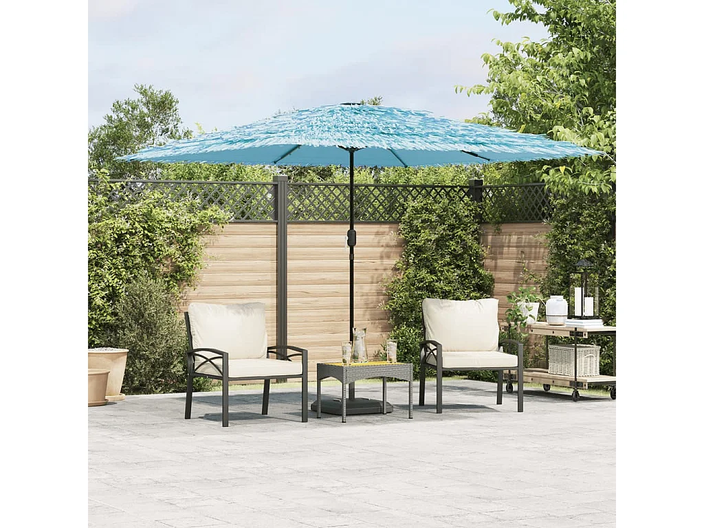 Parasol met stalen paal 290x290x238 cm blauw BE505374