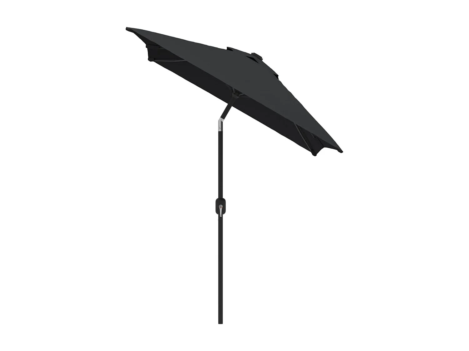 Parasol avec mât en métal 300 x 200 cm Noir FR31164