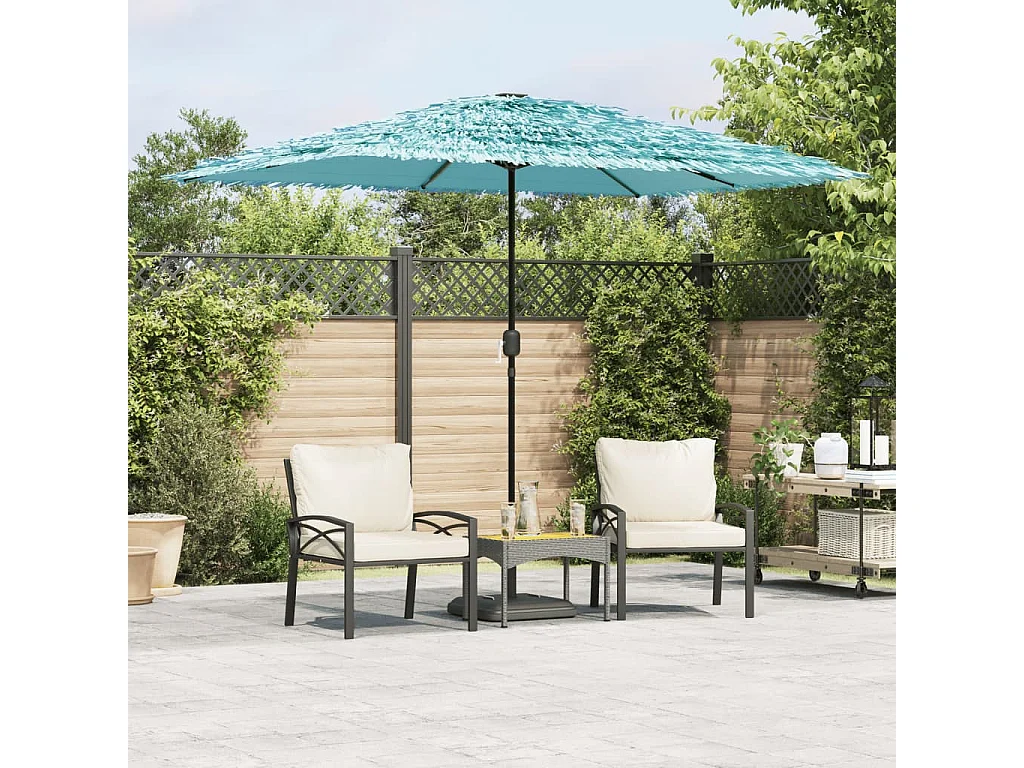 Parasol de jardin avec mât en acier bleu 300x200x250 cm FR53875